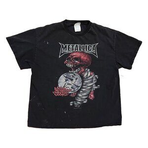 Vintage Men’s Metallica Tour 2004 Black Cotton Band T Shirt Size XL Pushead